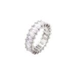 Ατσάλινο Γυναικείο Δαχτυλίδι Ολόβερο Puppis Με Λευκά Ζιργκόν κωδ.PUR11872S