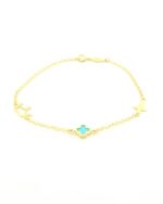 Χρυσό Παιδικό Βραχιόλι Κ9, Με Γαλάζιο Σταυρουδάκι, Σταυρουδάκι Και Κορώνα κωδ.109213 - Image 5