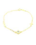 Χρυσό Παιδικό Βραχιόλι Κ9, Με Σταυρουδάκι, Άπειρο Και Ματάκι Σταυρουδάκι κωδ.109214 - Image 5