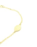 Χρυσό Παιδικό Βραχιόλι Διπλής Όψης Κ9, Με Ροζ Ματάκι, Με Κωνσταντινάτο Και Σταυρουδάκι κωδ.109223 - Image 3