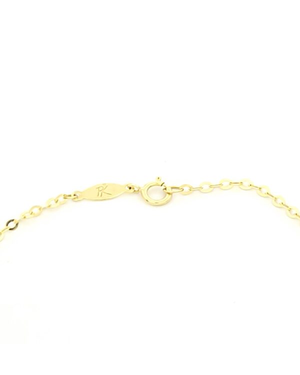 Χρυσό Παιδικό Βραχιόλι Διπλής Όψης Κ9, Με Ροζ Ματάκι, Με Κωνσταντινάτο Και Σταυρουδάκι κωδ.109223 - Image 5