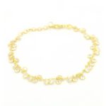 Ασημένιο Επιχρυσωμένο Γυναικείο Βραχιόλι Με Λευκά Ζιργκόν κωδ.109262