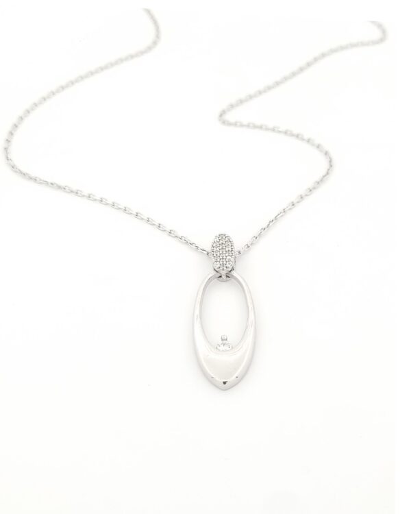 Ασημένιο Κολιέ Με Κρεμαστό Με Ζιργκόν κωδ.109256 - Image 2