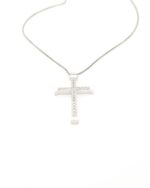 Λευκόχρυσο Γυναικείο Κολιέ Κ18, Με Σταυρό Με Διαμάντια κωδ.109239 - Image 2