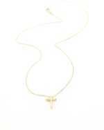 Χρυσό Γυναικείο Κολιέ Κ14, Με Λουστρέ Σταυρό κωδ.109236