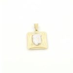 Χρυσό Διπλής Όψης Δίχρωμο Κρεμαστό Κ9, Με Χριστό Και Αναπαράσταση Αγίων Κωνσταντινου και Ελενης κωδ.109276