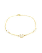 Χρυσό Παιδικό Βραχιόλι Κ9, Με Καρδιά, Με Μαργαριτάρια Και Λευκά Ζιργκόν κωδ.109283