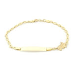 Χρυσό Παιδικό Βραχιόλι-Ταυτότητα Κ9, Με Δεινόσαυρο κωδ.109292