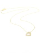 Χρυσό Γυναικείο Κολιέ Κ9, Με Καρδιά, Με Άπειρο Και Λευκά Ζιργκόν κωδ.109327