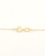 Χρυσό Γυναικείο Κολιέ Κ9, Δάκρυ Ροζέτα Με Λευκά Και Κόκκινα Ζιργκόν κωδ.109337 - Image 4