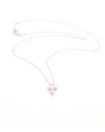 Λευκόχρυσο Γυναικείο Κολιέ Κ9, Με Σταυρό Με Λευκά Ζιργκόν κωδ.109348 - Image 4