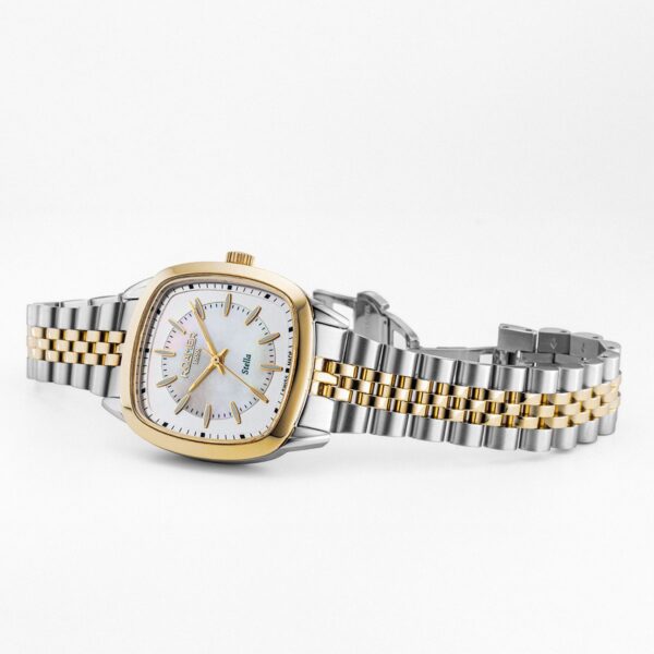 Roamer Stella Swiss Square Mother Of Pearl Two Tone Stainless Steel Bracelet 966847-47-20-20 - Image 4