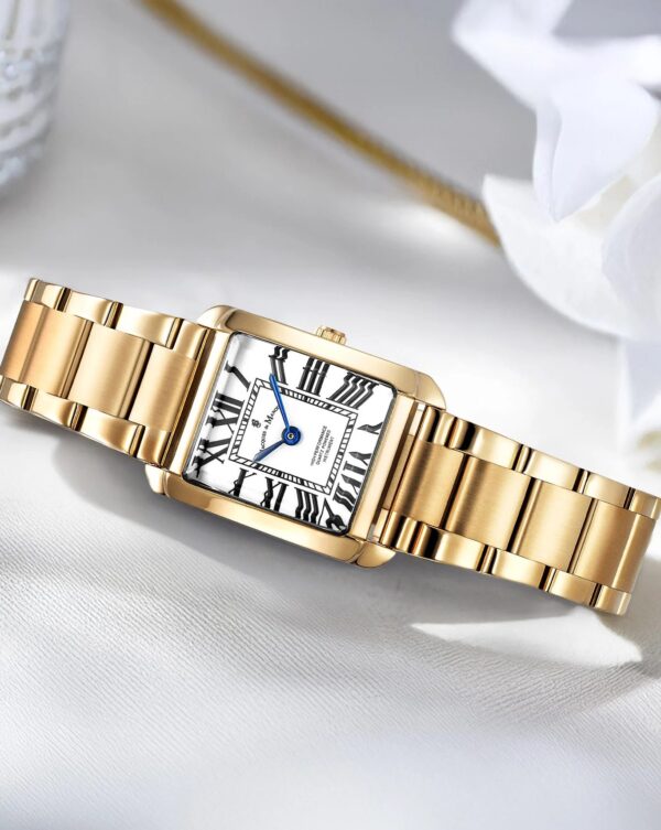 Γυναικείο Ρολόι Jaqcues Du Manoir Emily Square Swiss Made Gold Stainless Steel Bracelet JWL04402 - Image 3