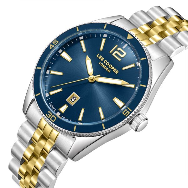 Ανδρικό Ρολόι Lee Cooper Two Tone Blue Stainless Steel Bracelet LC08281.290 - Image 2