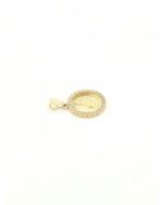 Χρυσό Κρεμαστό K9, Με Αναπαράσταση της Παναγίας Και Λευκά Ζιργκόν κωδ.109279 - Image 2