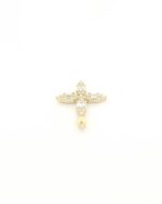 Γυναικείος Χρυσός Σταυρός Κ14 Της MetronGold, Με Ζαφείρια κωδ.24178Y - Image 3