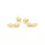 Χρυσά Γυναικεία Σκουλαρίκια Κρεμαστά Κ14, Με Λευκά Ζιργκόν κωδ.109387