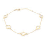 Χρυσό Γυναικείο Βραχιόλι Κ14, Με Σταυρουδάκια Με Φίλντισι κωδ.109390