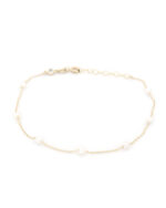 Χρυσό Γυναικείο Βραχιόλι Κ14, Με Μαργαριτάρια Και Λευκό Ζιργκόν κωδ.109393