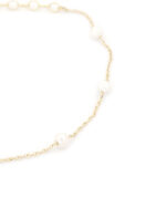 Χρυσό Γυναικείο Βραχιόλι Κ14, Με Μαργαριτάρια Και Λευκό Ζιργκόν κωδ.109393 - Image 2