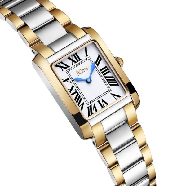 Ρολόι JCou Sierra Square Two Tone Stainless Steel Bracelet White JU19080-2 - Image 2