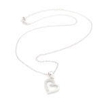 Ασημένιο Γυναικείο Κολιέ Με Καρδιά και Λευκά Ζιργκόν κωδ.109432