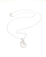Ασημένιο Γυναικείο Κολιέ Με Καρδιά και Λευκά Ζιργκόν κωδ.109432