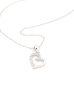 Ασημένιο Γυναικείο Κολιέ Με Καρδιά και Λευκά Ζιργκόν κωδ.109432 - Image 2