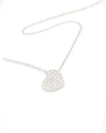 Ασημένιο Γυναικείο Κολιέ Με Καρδιά και Λευκά Ζιργκόν κωδ.109433 - Image 2