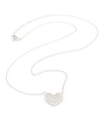 Ασημένιο Γυναικείο Κολιέ Με Καρδιά και Λευκά Ζιργκόν κωδ.109434