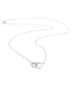 Ασημένιο Γυναικείο Κολιέ, Με Δυο Κύκλους Ενωμένους Με Ζιργκόν κωδ.109442