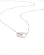 Ασημένιο Γυναικείο Κολιέ, Με Δυο Κύκλους Ενωμένους Με Ζιργκόν κωδ.109442 - Image 2