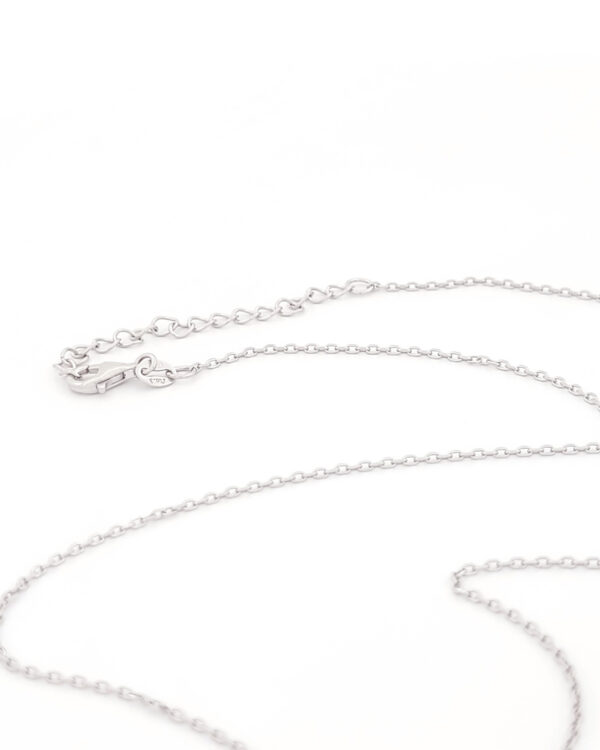 Ασημένιο Γυναικείο Κολιέ Με Καρδιά και Λευκά Ζιργκόν κωδ.109443 - Image 3
