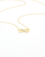 Ασημένιο Επιχρυσωμένο Γυναικείo Κολιέ ,Με Άπειρο Και Λευκά Ζιργκόν κωδ.109445 - Image 2