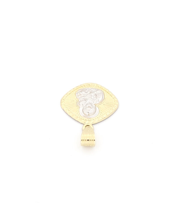 Χρυσό Δίχρωμο Κρεμαστό K9, Με Αναπαράσταση Της Παναγίας κωδ.109467 - Image 3