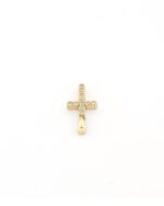 Χρυσός Γυναικείος Σταυρός Κ9, Με Λευκά Ζιργκόν κωδ.109491 - Image 3