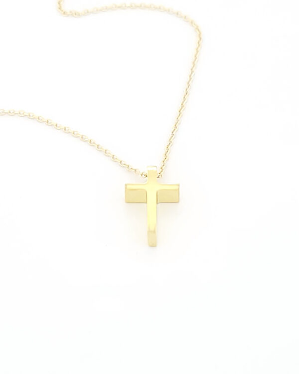 Χρυσός Γυναικείος Σταυρός Με Αλυσίδα Κ9 κωδ.109493 - Image 2