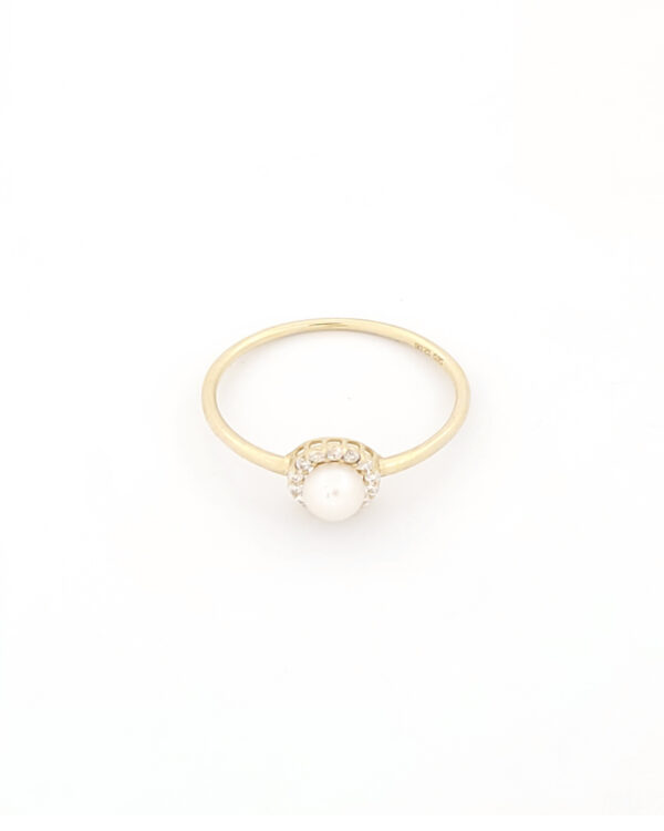 Χρυσό Γυναικείο Δαχτυλίδι Κ14 Με Μαργαριτάρι κωδ.109500 - Image 3