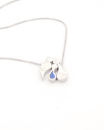 Ασημένιο Γυναικείο Κολιέ, Με Τριμελή Οικογένεια Με Αγοράκι Και Μπλε Σμάλτο κωδ.109512 - Image 2