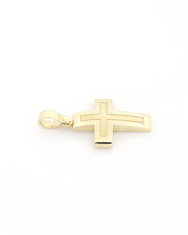 Xρυσός Ανδρικός Σταυρός Κ14, Ματ Λουστρέ κωδ.109516 - Image 2