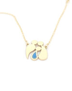 Γυναικείο Χρυσό Κολιέ Κ14,Με Τριμελή Οικογένεια Με Μπλε Σμάλτο Και Σταυρουδάκι κωδ.109524 - Image 2