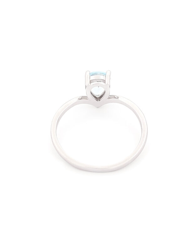 Ασημένιο Γυναικείο Δαχτυλίδι Δάκρυ, Με Γαλάζιο Ζιργκόν κωδ.109535 - Image 3