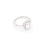 Ασημένιο Γυναικείο Δαχτυλίδι Ροζέτα, Με Σειρέ Πέτρες Ζιργκόν κωδ.109544