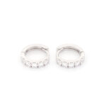 Ασημένια Σκουλαρίκια Κρίκοι, Με Σειρέ Λευκά Ζιργκόν κωδ.109550