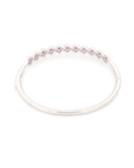 Ασημένιο Γυναικείο Βραχιόλι-Χειροπέδα, Με Ροζέτες Με Μωβ Και Λευκά Ζιργκόν κωδ.109560 - Image 2