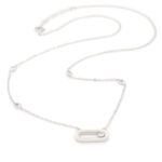 Ασημένιο Γυναικείο Κολιέ, Με Λευκά Ζιργκόν Και Με Ένα Κινούμενο Λευκό Ζιργκόν κωδ.109591