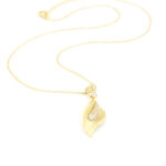 Ασημένιο Επιχρυσωμένο Γυναικείο Κολιέ, Με Φύλλα Και Λευκά Ζιργκόν κωδ.109598