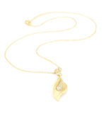 Ασημένιο Επιχρυσωμένο Γυναικείο Κολιέ, Με Φύλλα Και Λευκά Ζιργκόν κωδ.109598