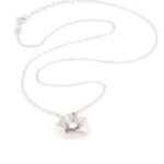Ασημένιο Κολιέ Με Λουλουδάκι Και Λευκό Ζιργκόν κωδ.109617