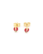 Χρυσά Παιδικά Σκουλαρίκια Καρφωτά Κ14, Πασχαλίτσα Με Σμάλτο κωδ.109689